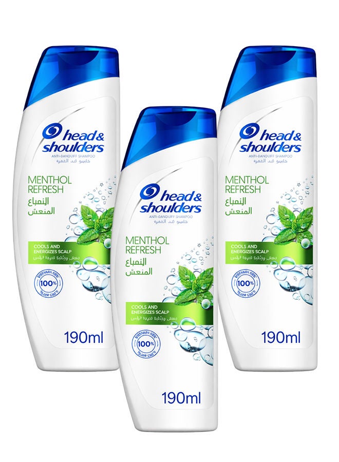 Head & Shoulders Menthol Refresh Shampoo 3x190ml